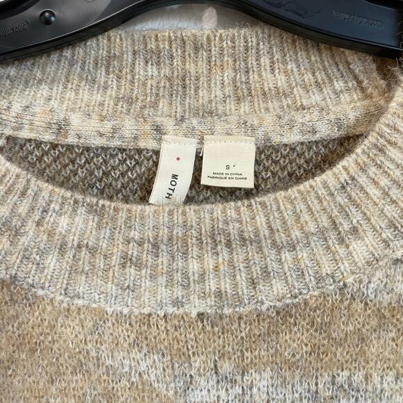 Anthropologie Moth Camo Knit Pullover Sweater Brown Tan S Soft Cozy Fall - Picture 8 of 8